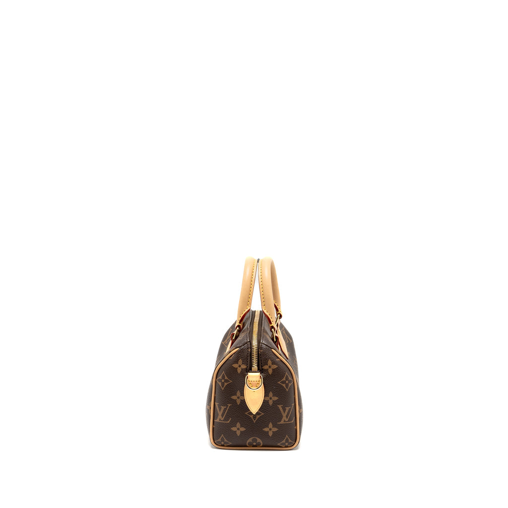 LOUIS VUITTON SPEEDY BANDOULIERE 20 MONOGRAM  CANVAS BLACK STRAP GHW