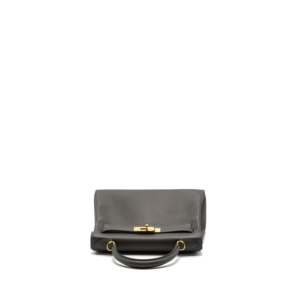 HERMES KELLY 28 EVERCOLOR VERT DE GRIS GHW