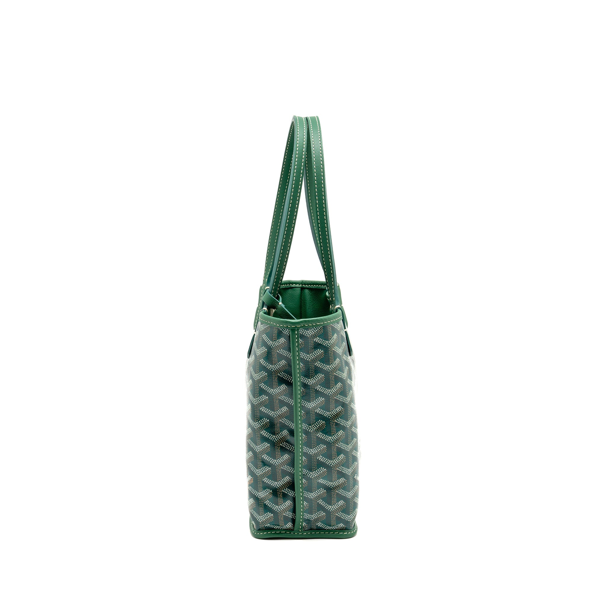 GOYARD MINI ANJOU TOTE GOYARDINE CANVAS/CALFSKIN GREEN SHW