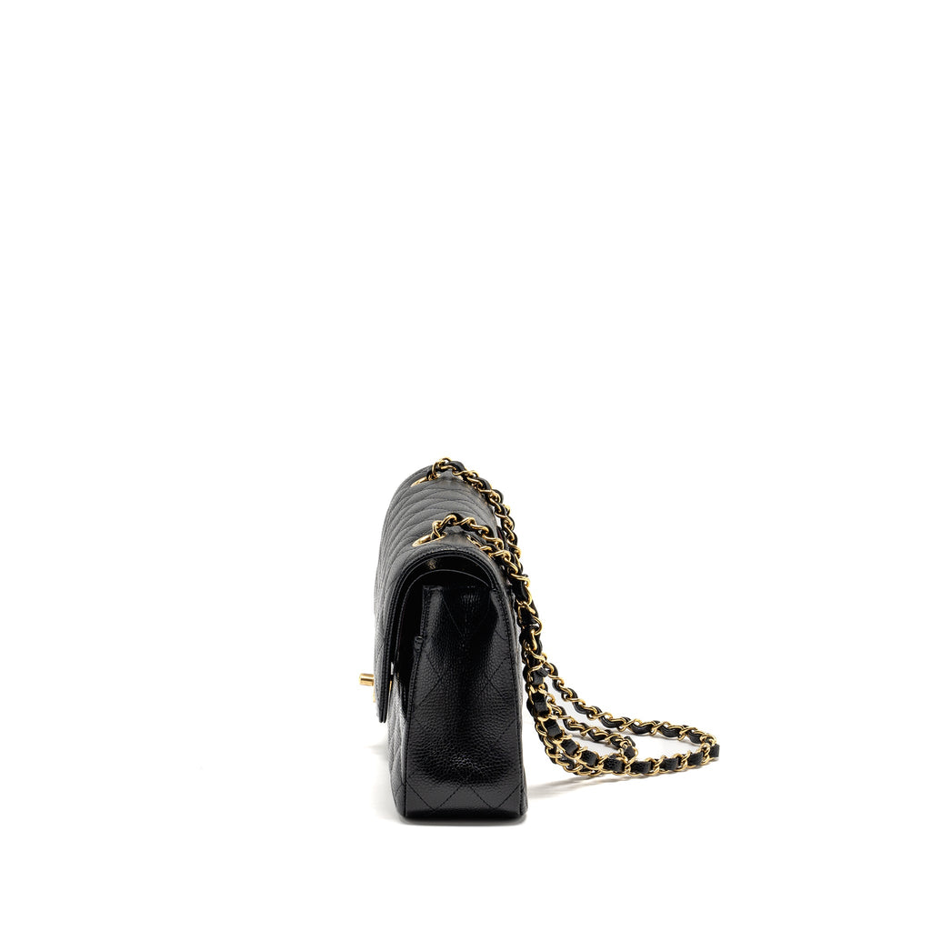 CHANEL MEDIUM CLASSIC DOUBLE FLAP BAG CAVIAR BLACK GHW (MICROCHIP)