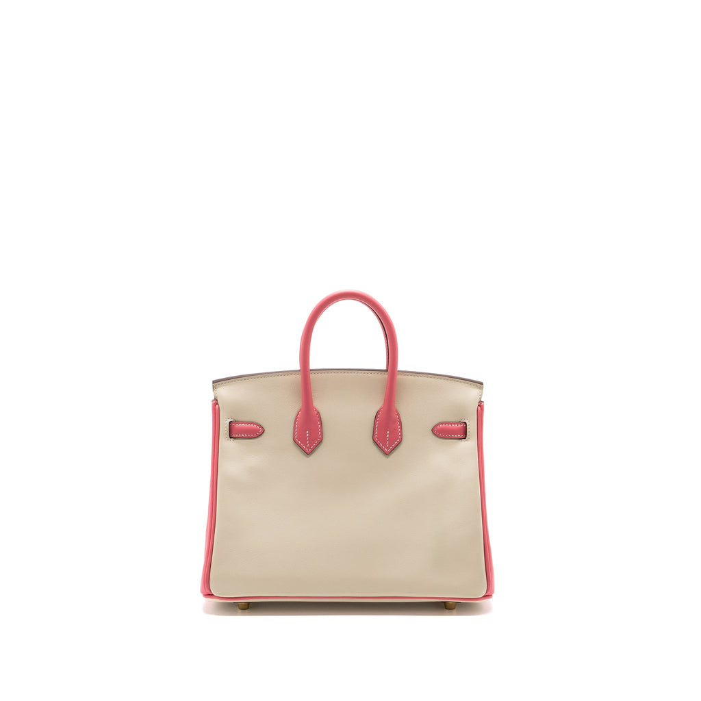 HERMES BIRKIN 25 SPECIAL ORDER SWIFT CRAIE/ ROSE AZALEE GHW