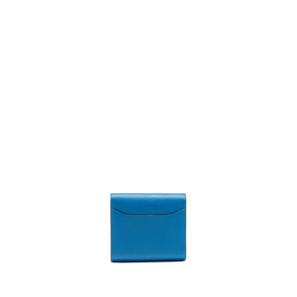 HERMES CONSTANCE COMPACT WALLET EPSOM BLUE GHW