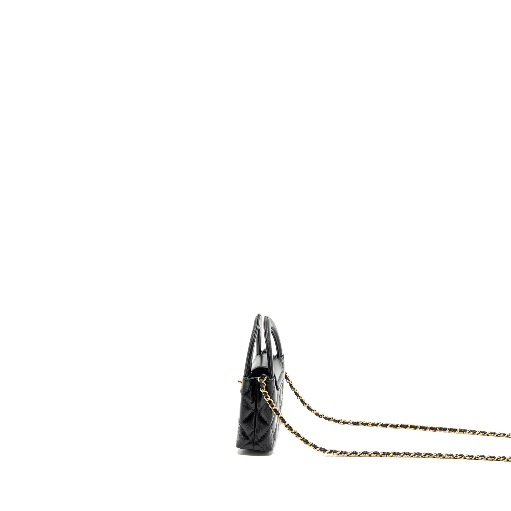 CHANEL 23K NANO SHOPPING TOTE CALFSKIN BLACK GHW(MICROCHIP)