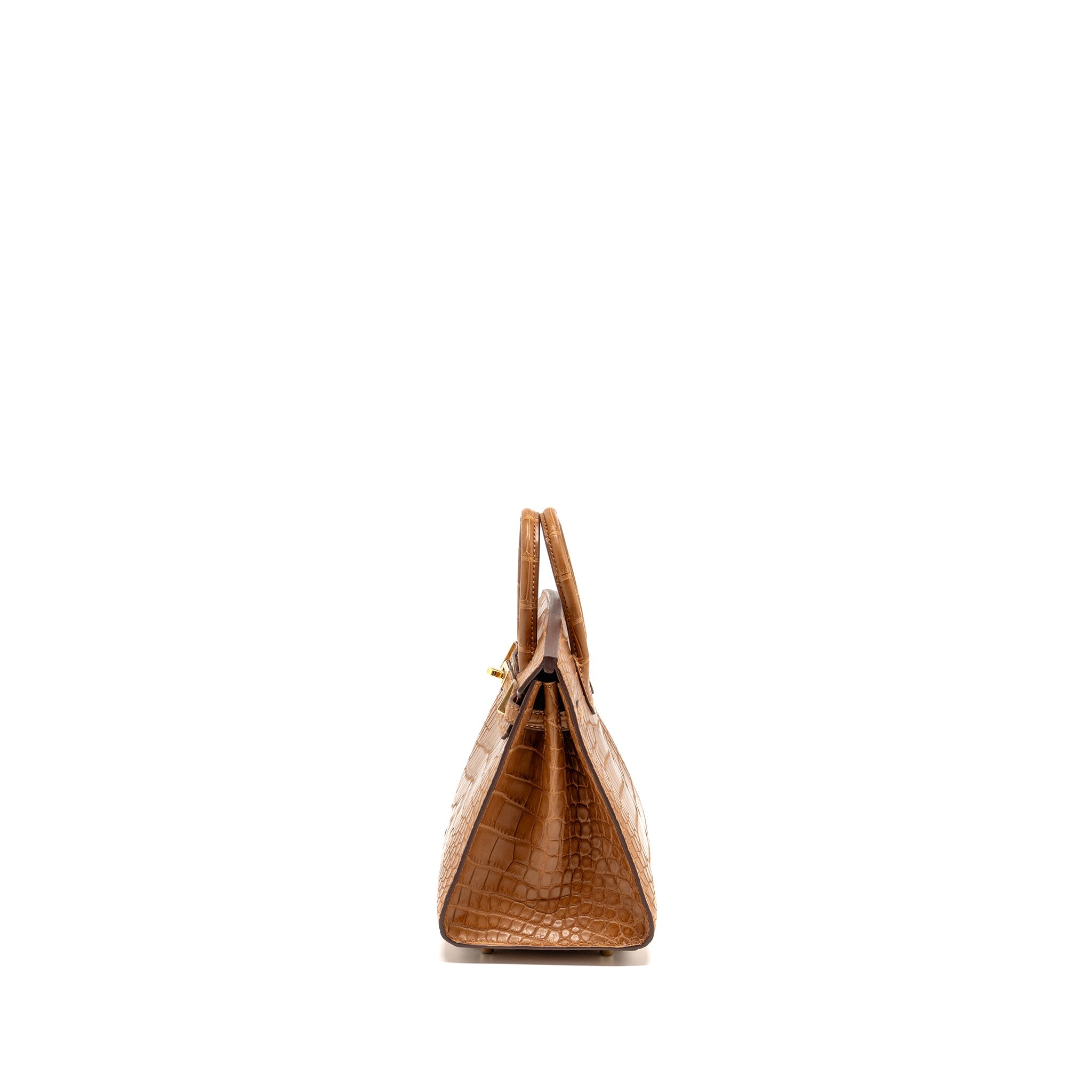HERMES BIRKIN 20 ALLIGATOR MISSISSIPPIENSIS MAT GOLD GHW