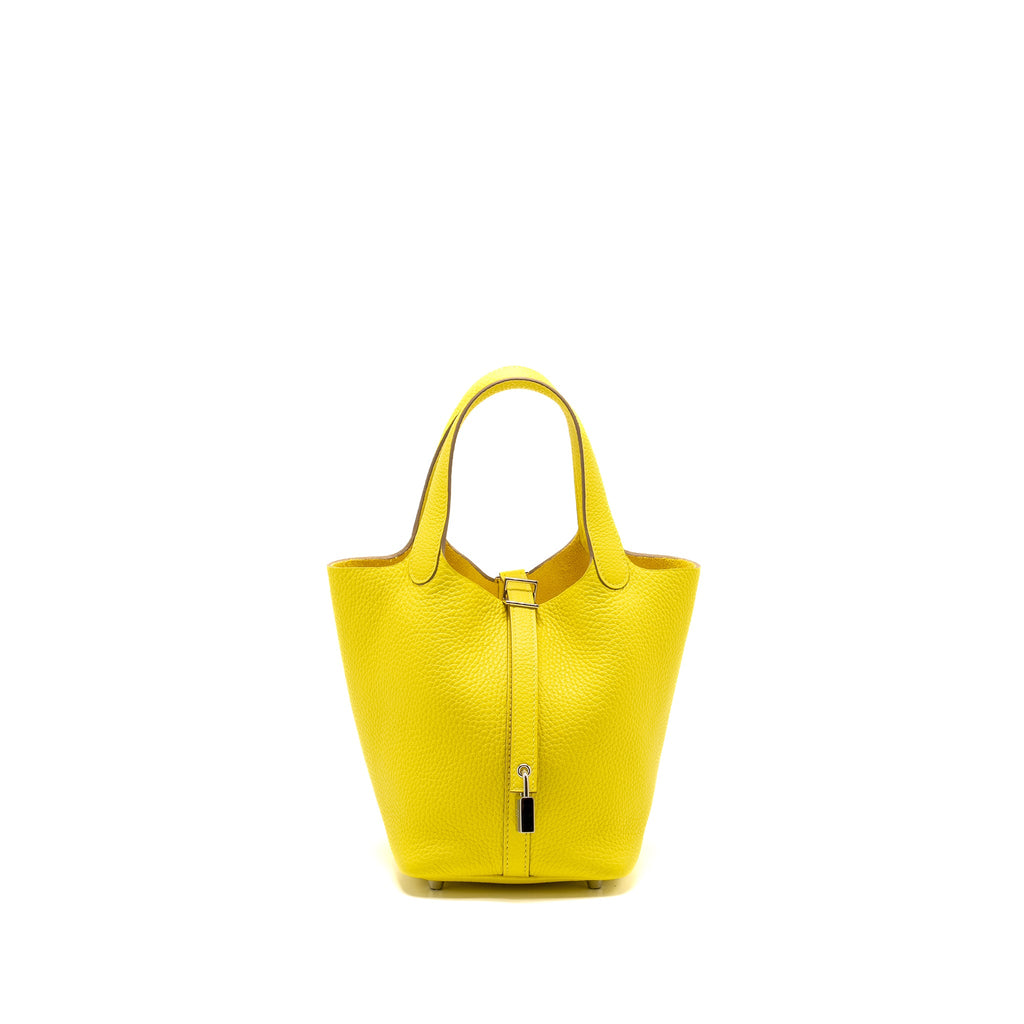 HERMES PICOTIN 18 LOCK BAG CLEMENCE LIME SHW