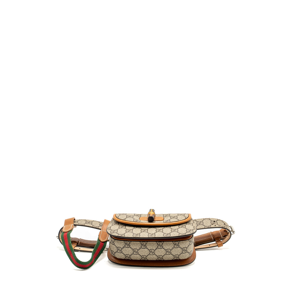 GUCCI BAMBOO 1947 MINI BELT BAG GG SUPREME CANVAS/LEATHER SHW