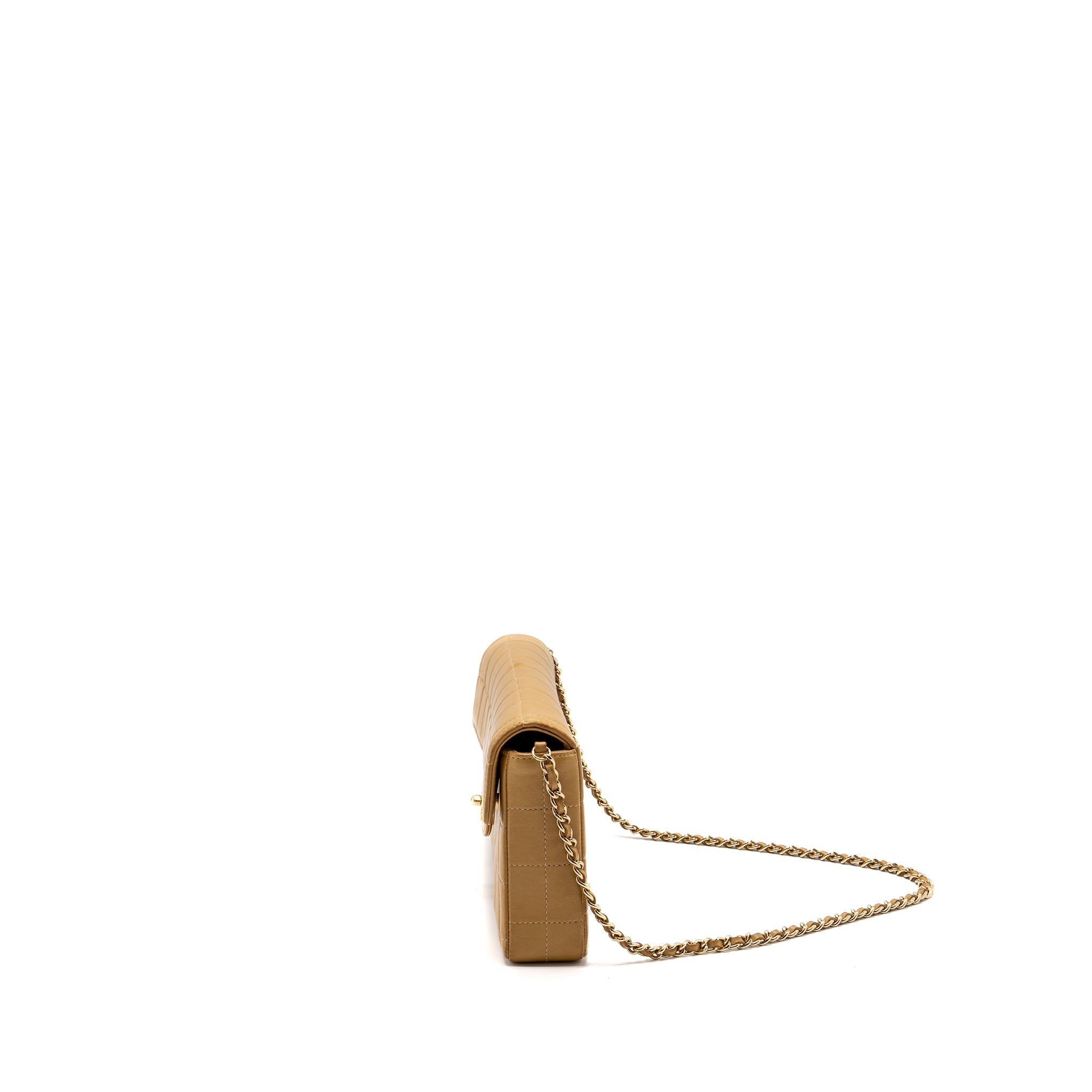 CHANEL VINTAGE FLAP BAG DARK BEIGE GHW