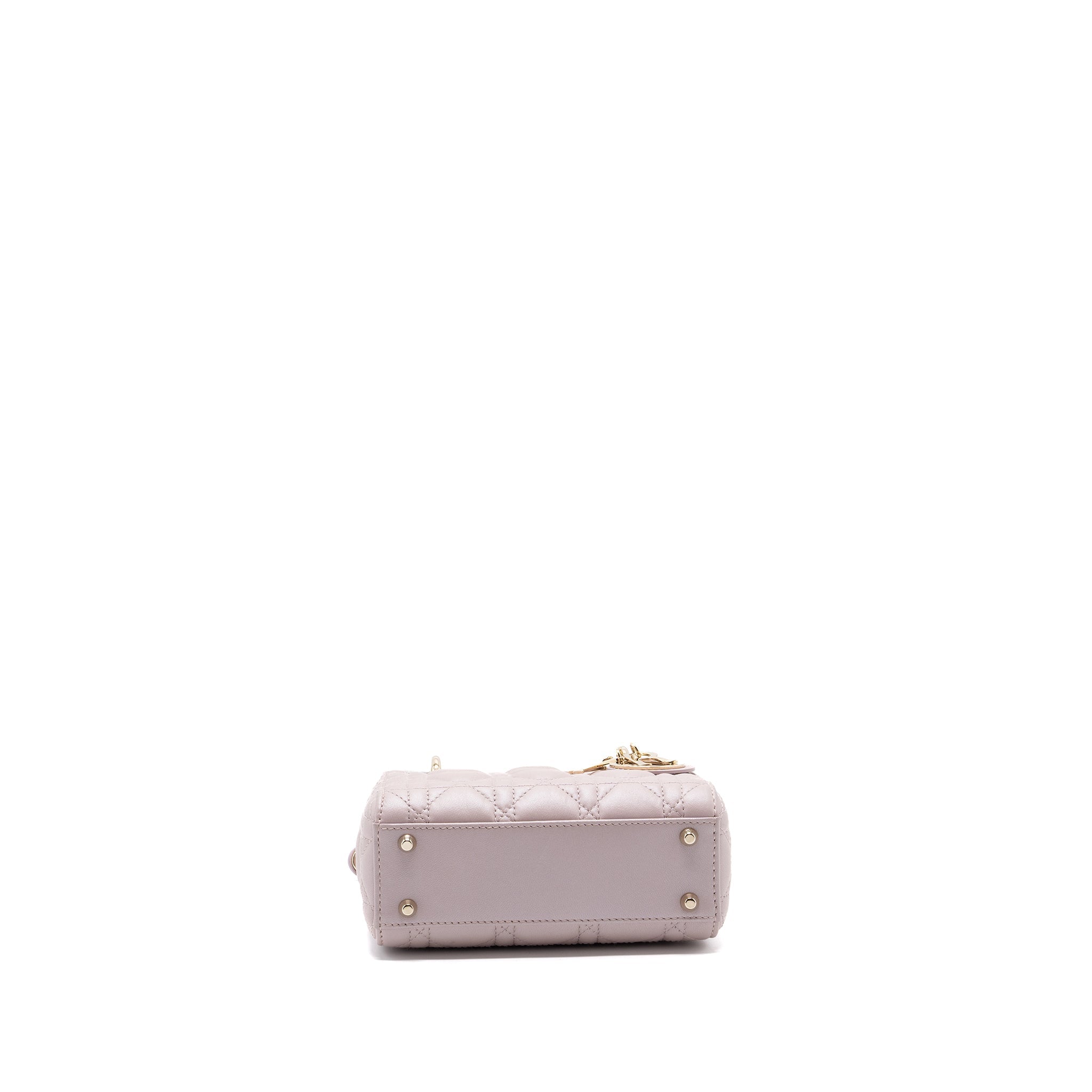 DIOR MINI LADY DIOR LAMBSKIN LIGHT PINK LGHW