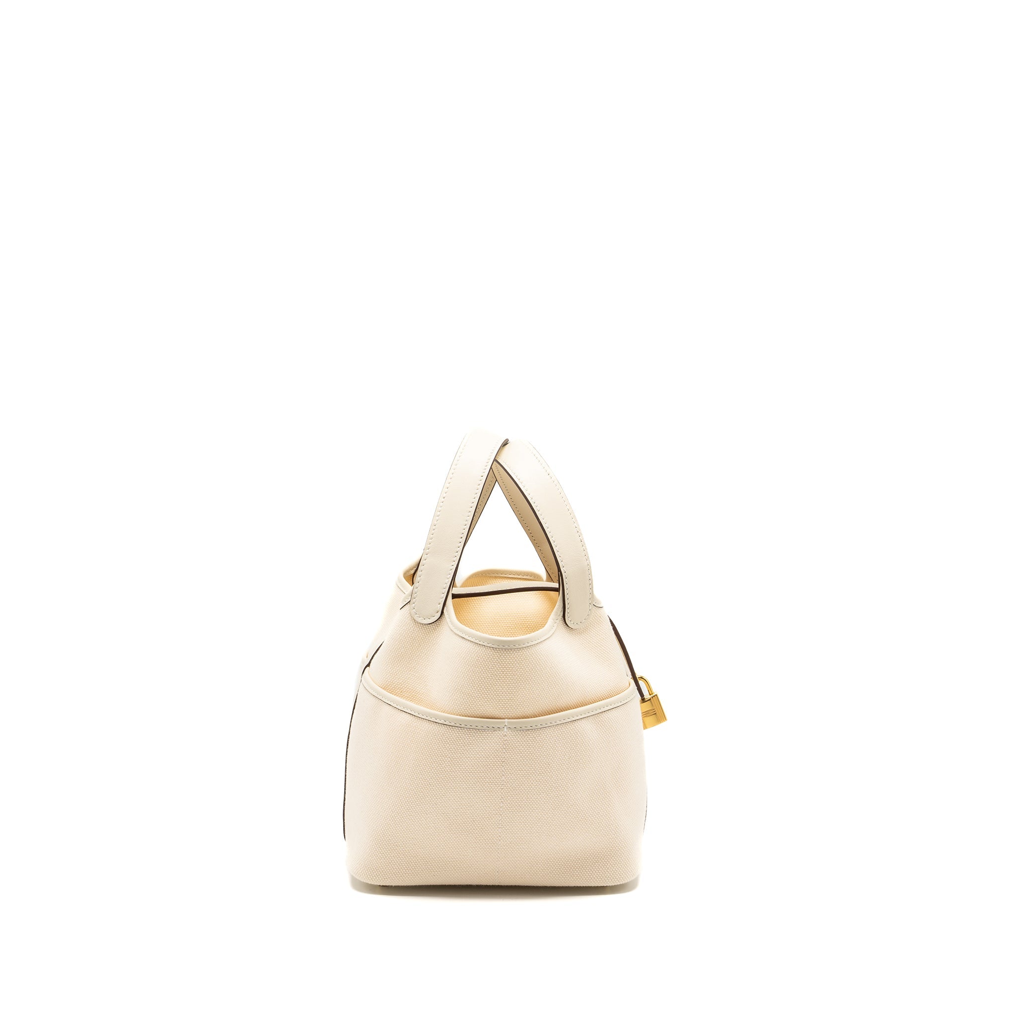 HERMES PICOTIN CARGO 18 LOCK BAG CANVAS/SWIFT ECRU/NATA GHW