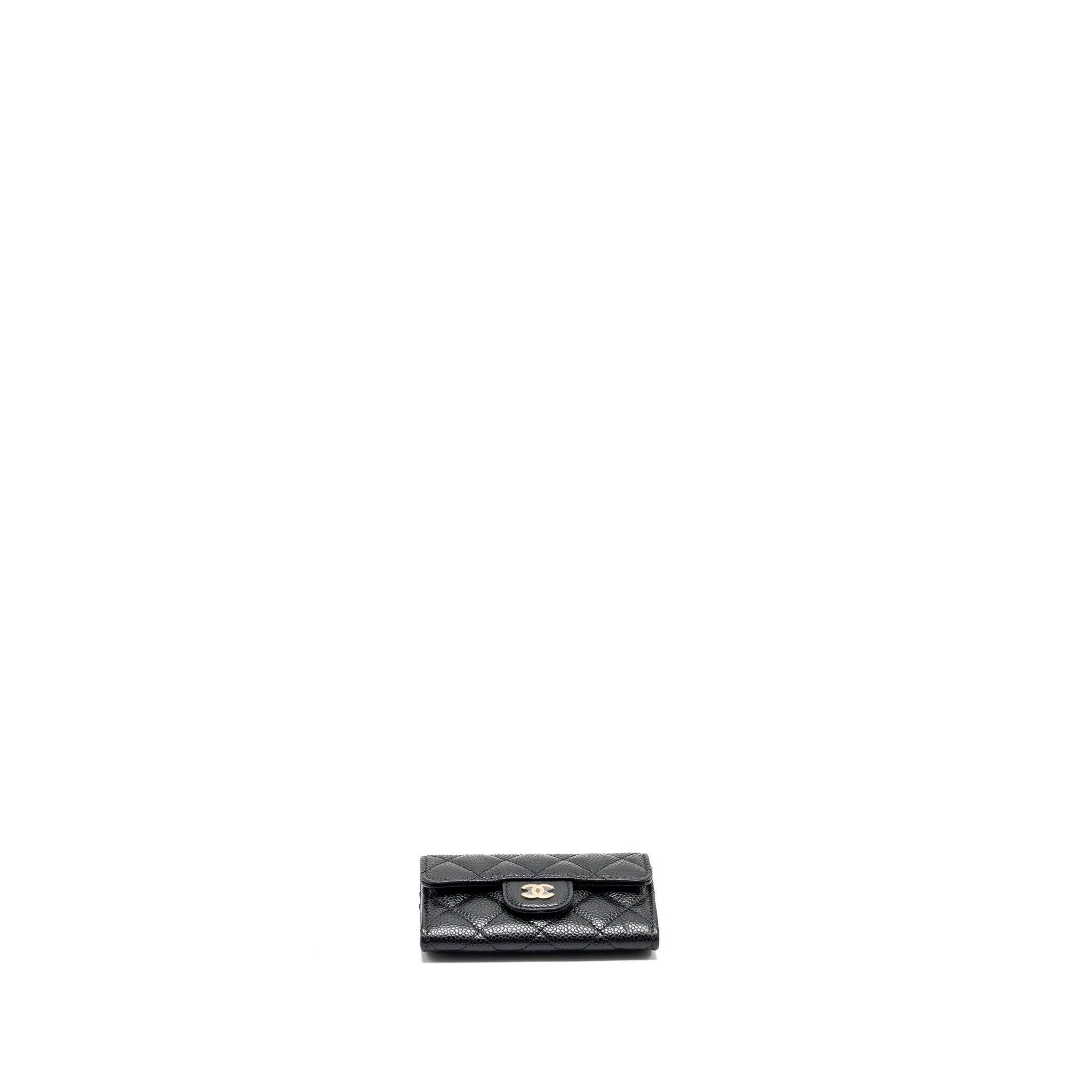 CHANEL CLASSIC FLAP CARD HOLDER CAVIAR BLACK GHW (MICROCHIP)