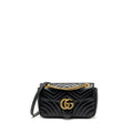 GUCCI SMALL GG MARMONT BAG CALFSKIN BLACK GHW