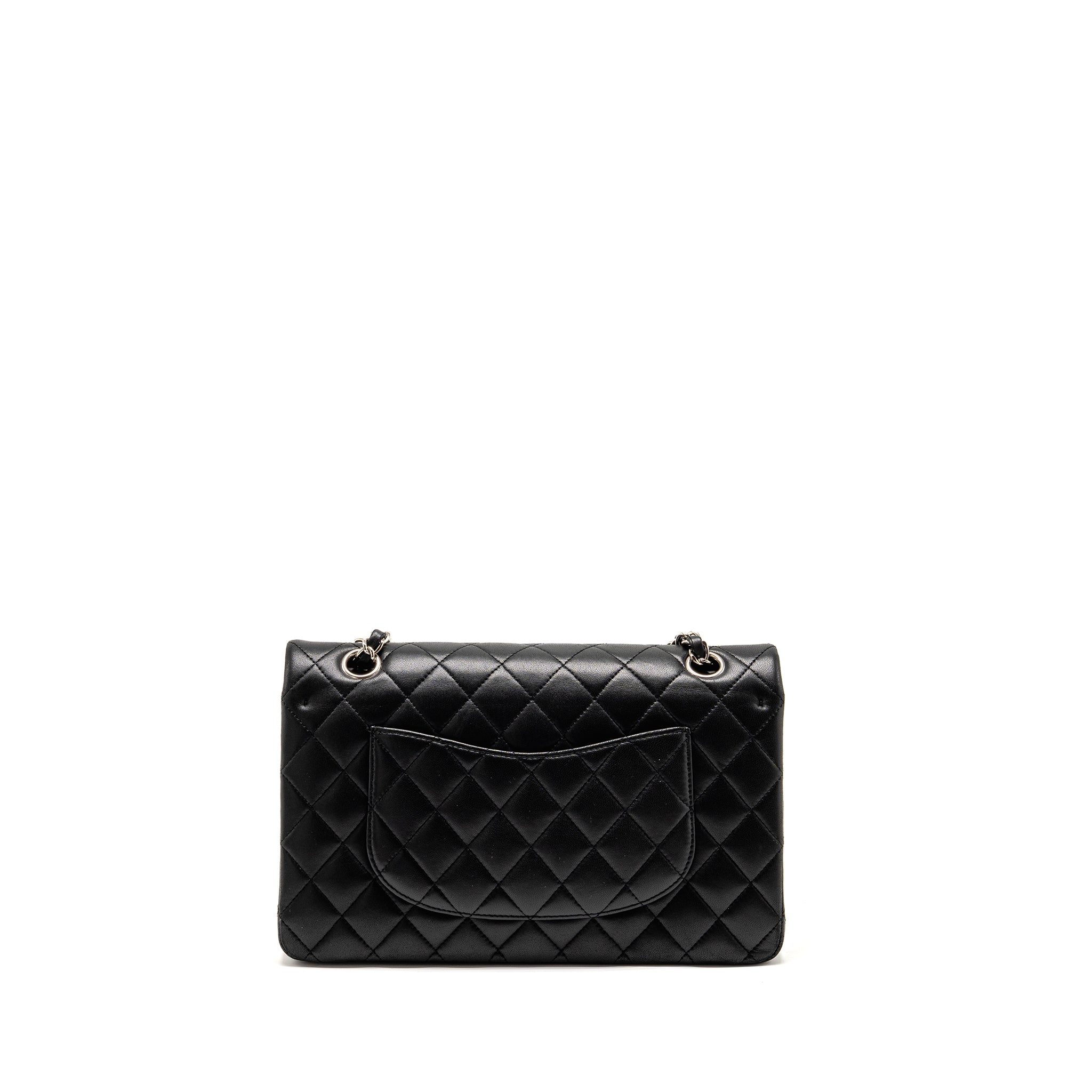 CHANEL MEDIUM CLASSIC DOUBLE FLAP BAG LAMBSKIN BLACK SHW