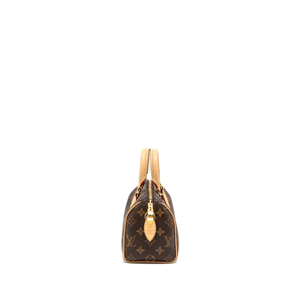 LOUIS VUITTON SPEEDY BANDOULIERE 20 MONOGRAM  CANVAS BLACK STRAP GHW