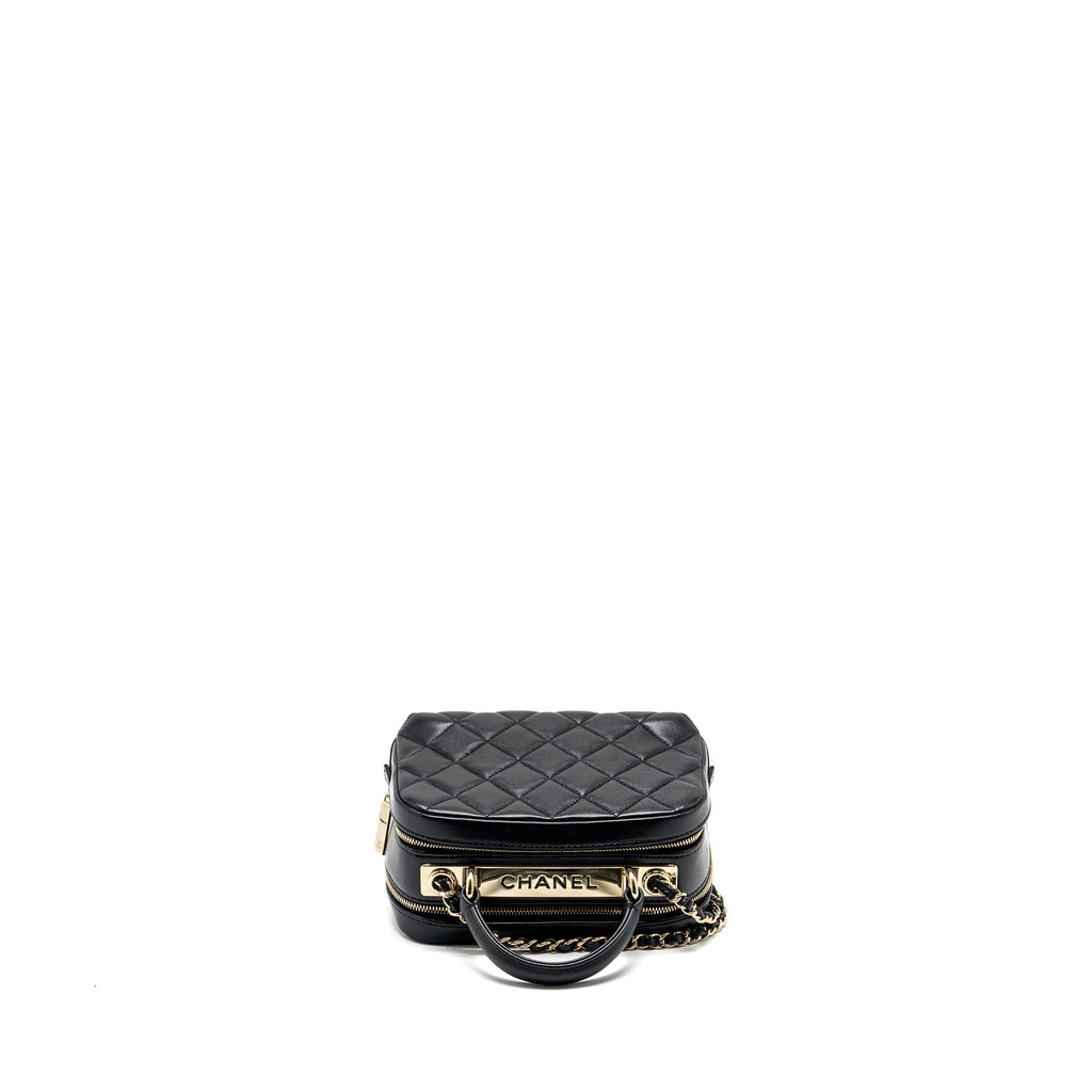 CHANEL TRENDY CC TOP HANDLE VANITY BAG LAMBSKIN BLACK GHW