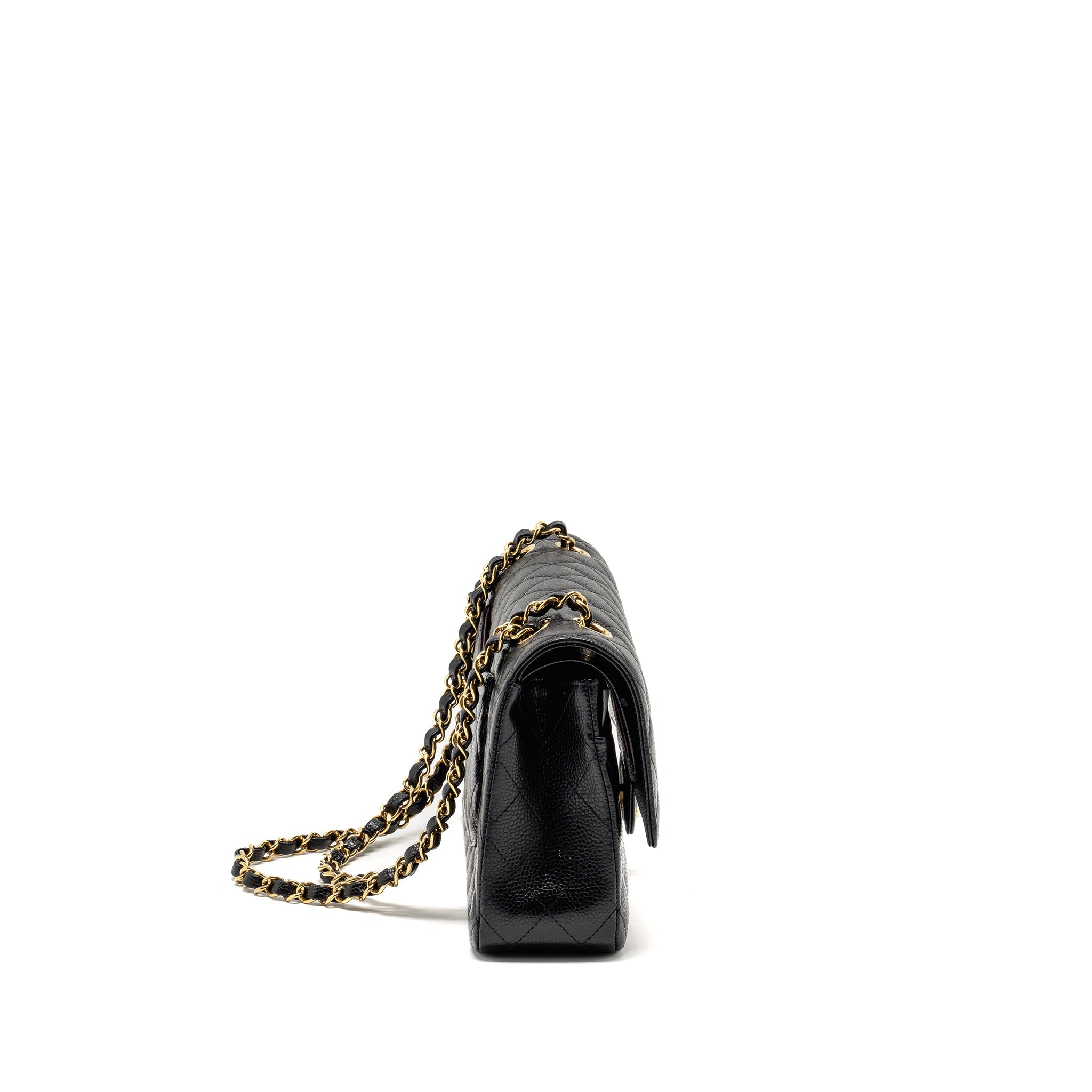 CHANEL MEDIUM CLASSIC DOUBLE FLAP BAG CAVIAR BLACK GHW (MICROCHIP)