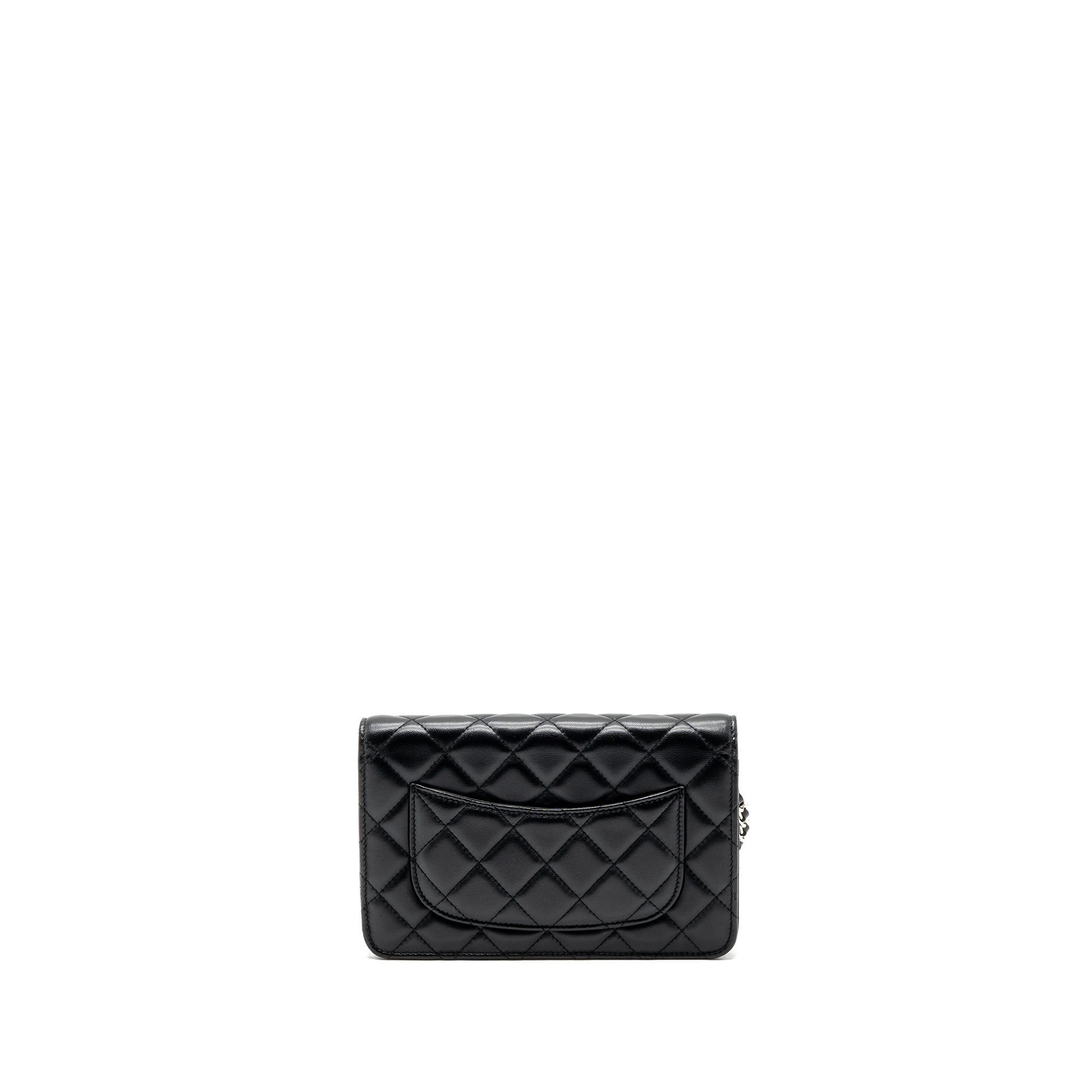 CHANEL CLASSIC WALLET ON CHAIN LAMBSKIN BLACK SHW