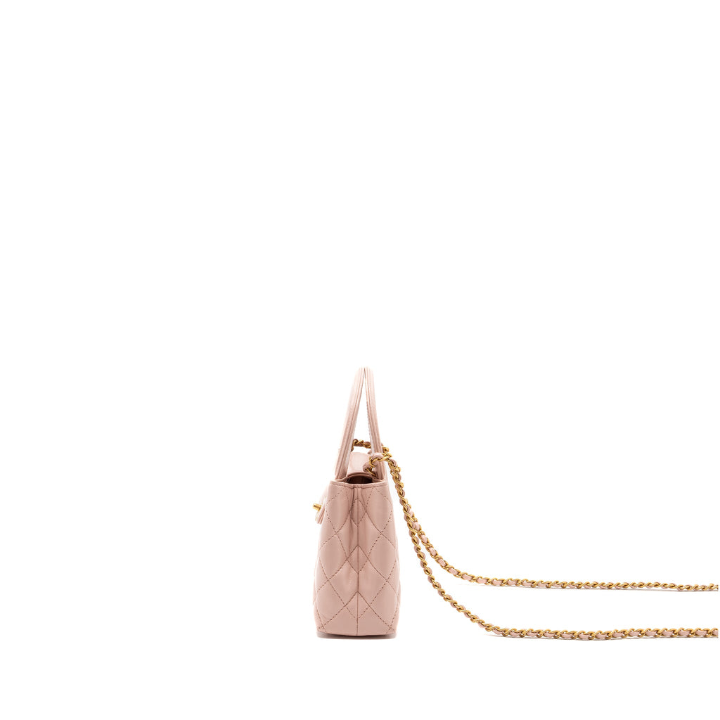 CHANEL 23K MINI SHOPPING TOTE CALFSKIN LIGHT PINK GHW(MICROCHIP)
