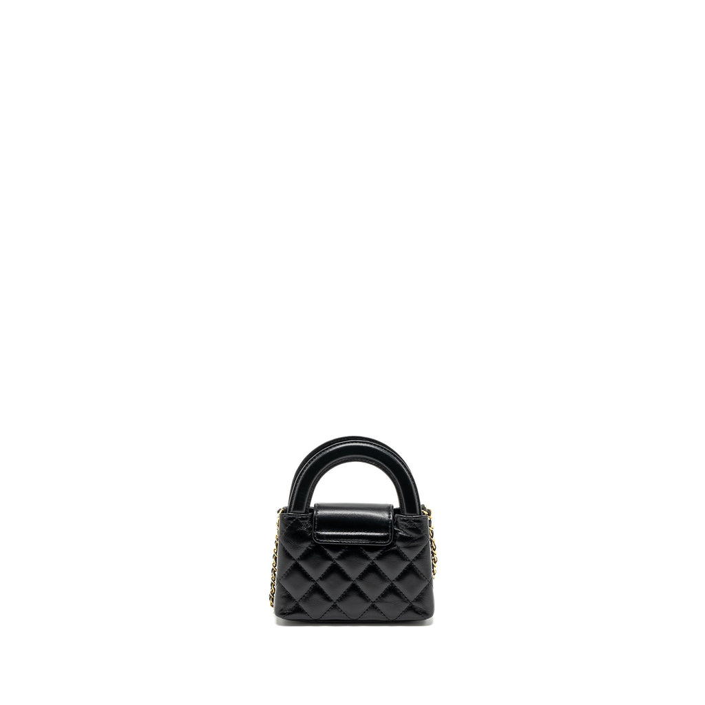 CHANEL 23K NANO SHOPPING TOTE CALFSKIN BLACK GHW(MICROCHIP)
