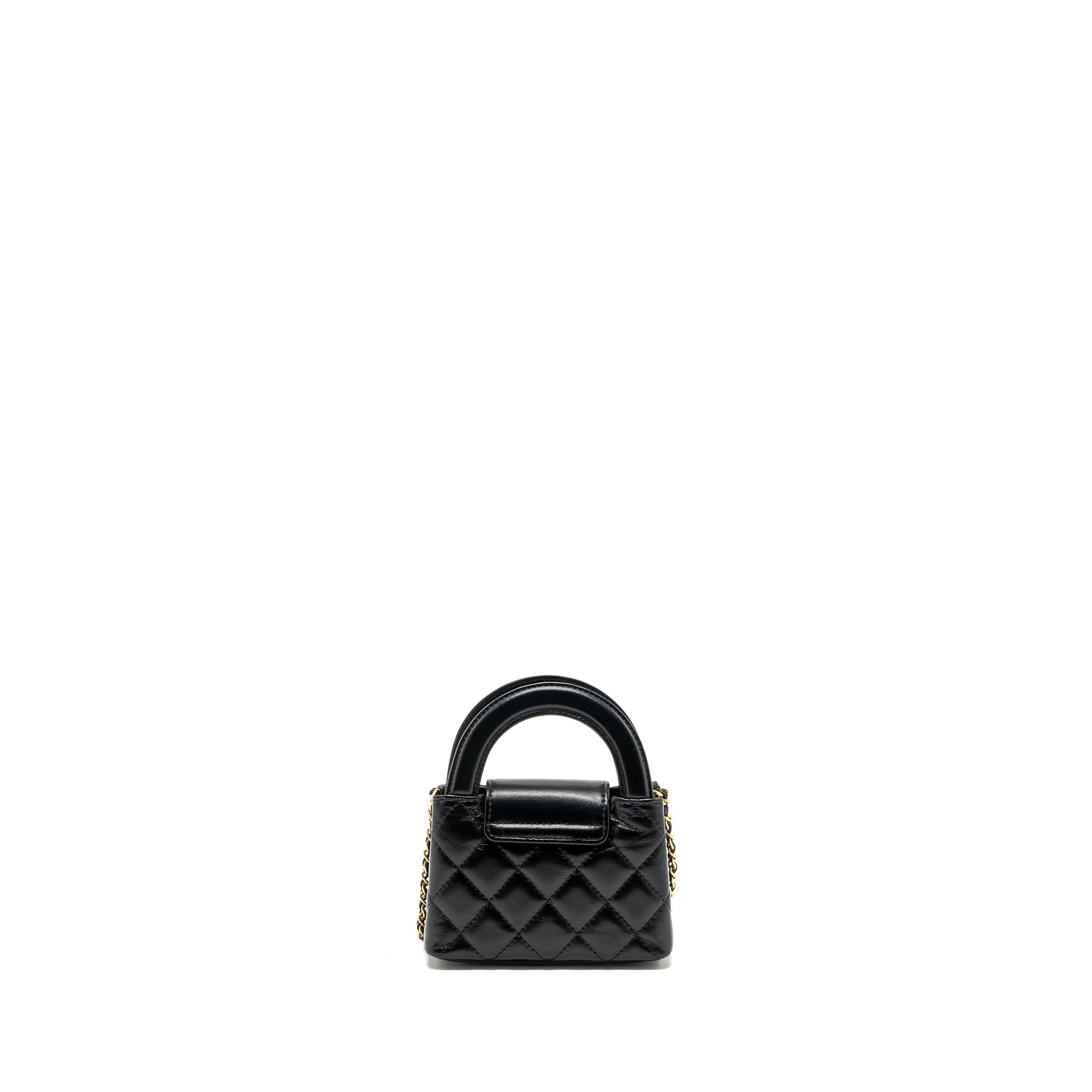 CHANEL 23K NANO SHOPPING TOTE CALFSKIN BLACK GHW(MICROCHIP)