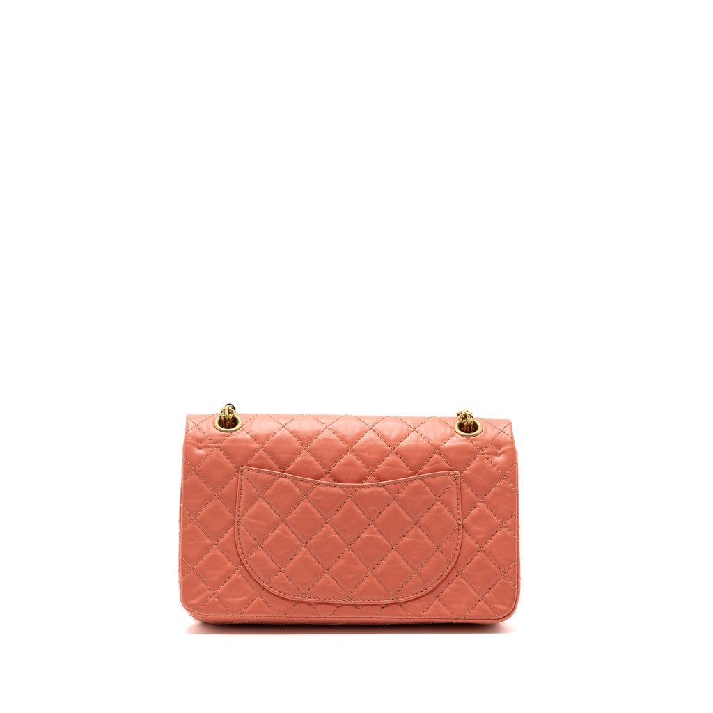 CHANEL SMALL 2.55 REISSUE FLAP BAG AGED CALFSKIN LIGHT PINK GHW