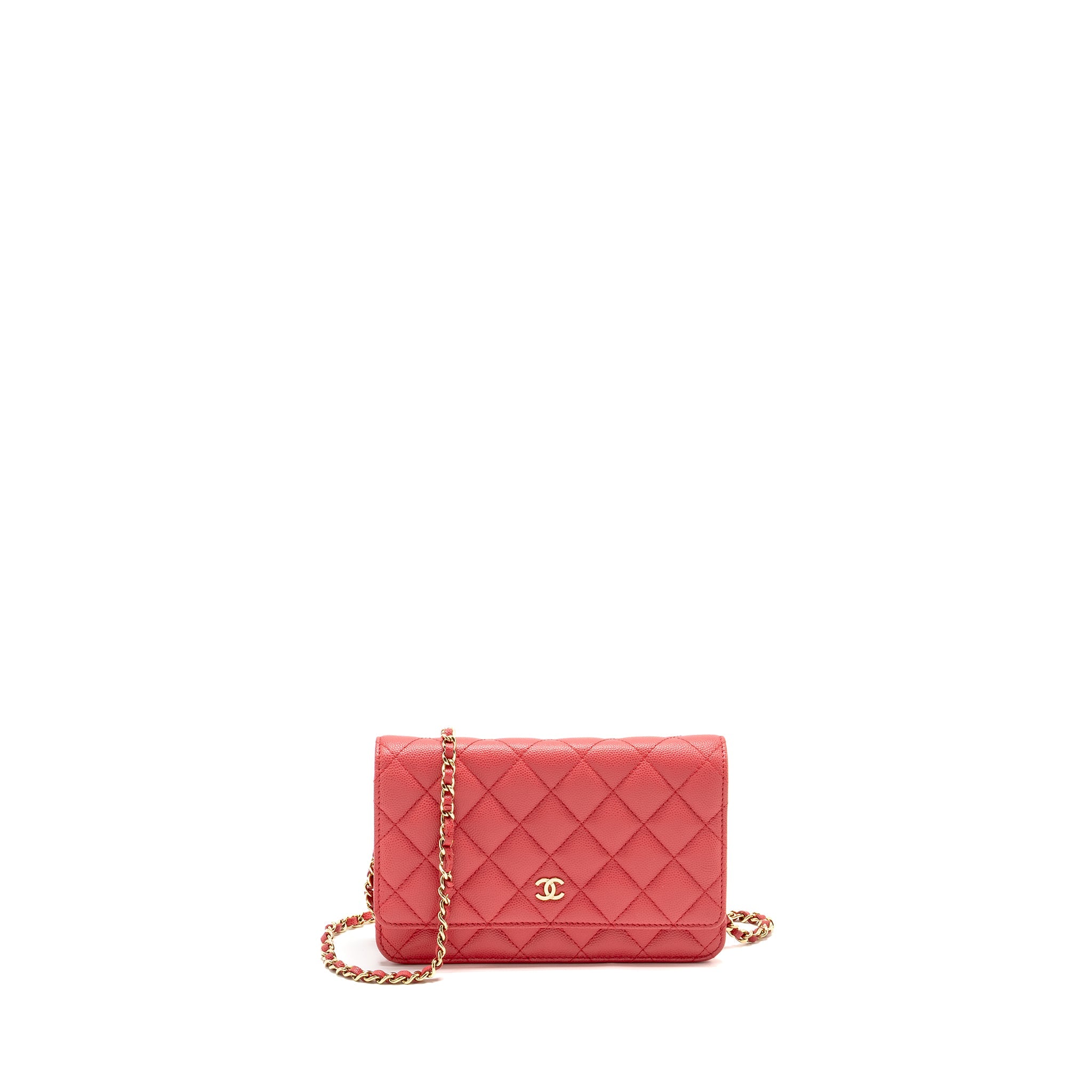 CHANEL CLASSIC WALLET ON CHAIN CAVIAR PINK GHW