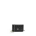 CHANEL DETAILED CC LOGO WALLET ON CHAIN CAVIAR BLACK LGHW (MICROCHIP)