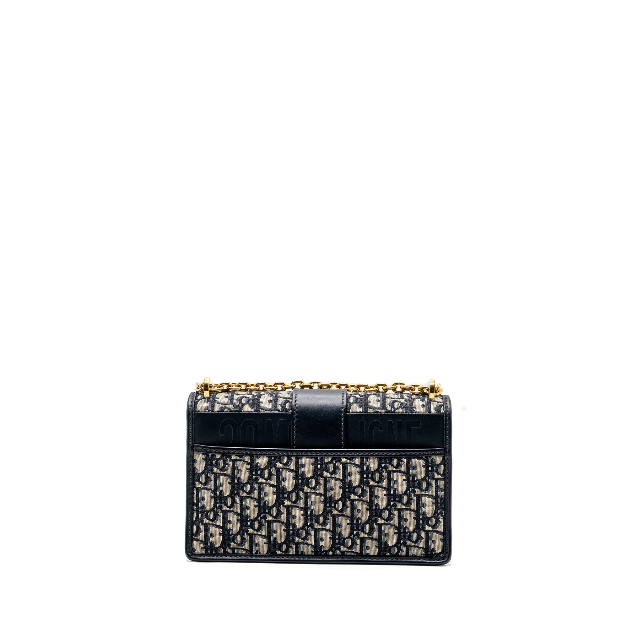 DIOR 30 MONTAIGNE BAG BLUE DIOR OBLIQUE JACQUARD CANVAS/ LEATHER GHW