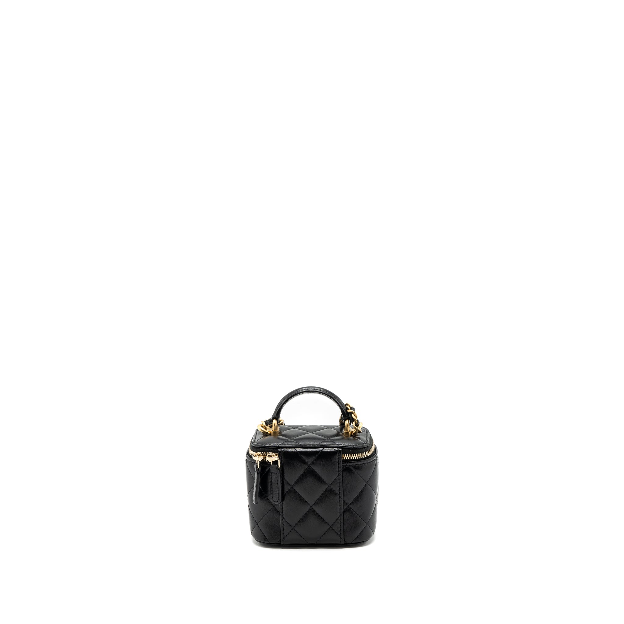 CHANEL TOP HANDLE MINI VANITY LAMBSKIN BLACK GHW