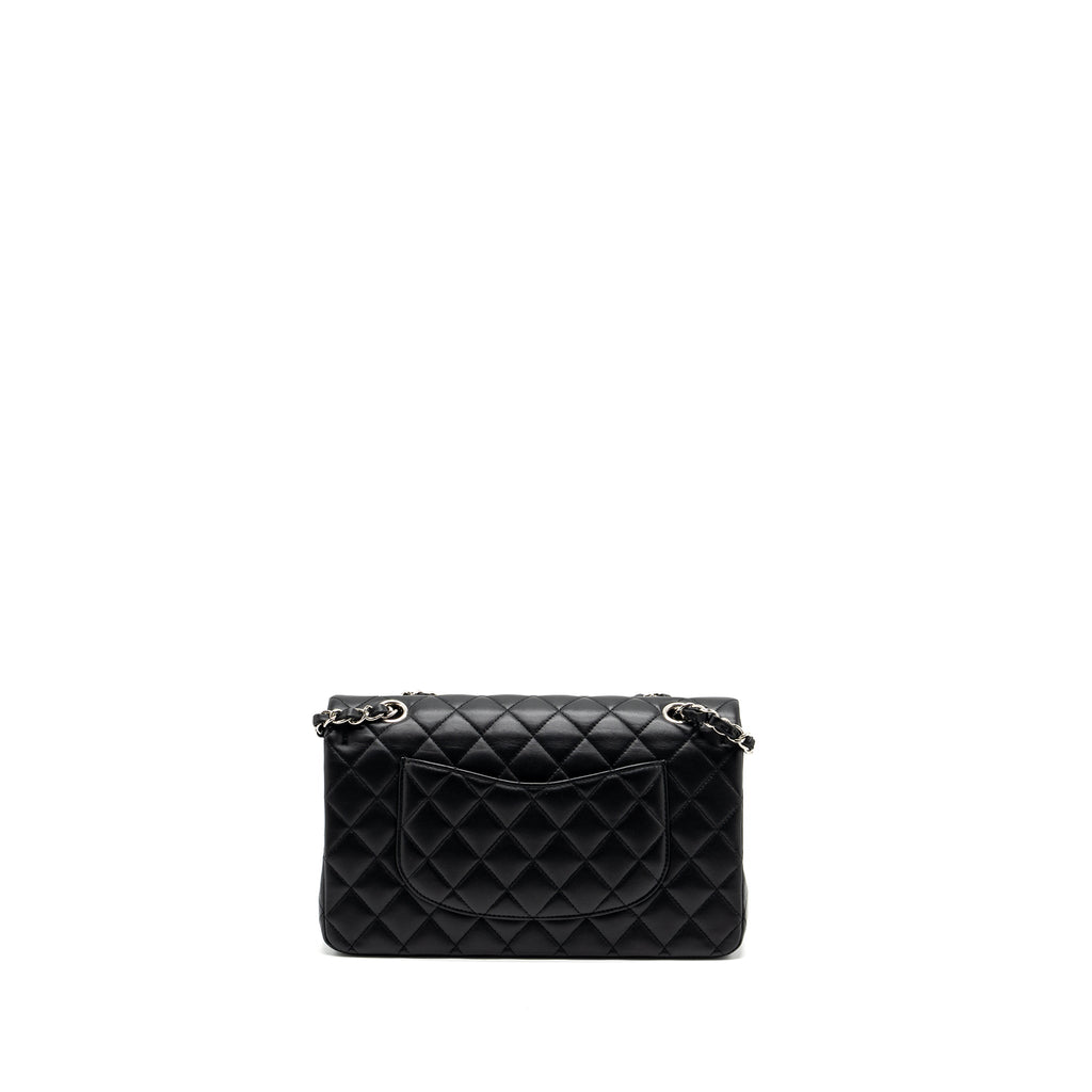 CHANEL MEDIUM CLASSIC DOUBLE FLAP BAG LAMBSKIN BLACK SHW