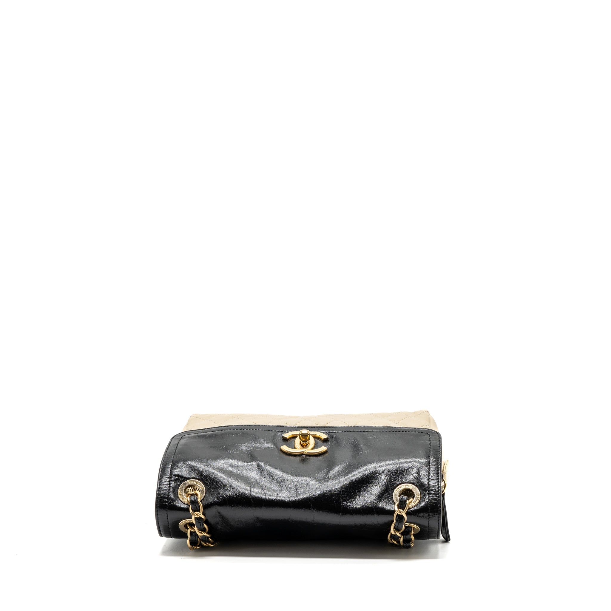 CHANEL MEDIUM IN THE MIX FLAP BAG LEATHER BLACK/BEIGE/CREAM GHW