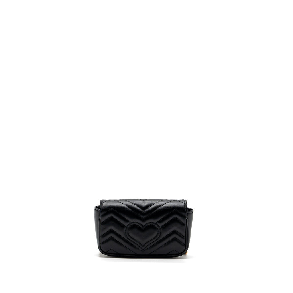 GUCCI GG MARMONT SUPER MINI BAG CALFSKIN BLACK GHW