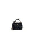 CHANEL TRENDY CC TOP HANDLE VANITY BAG LAMBSKIN BLACK GHW