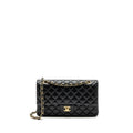 CHANEL MEDIUM CLASSIC FLAP BAG LAMBSKIN BLACK GHW