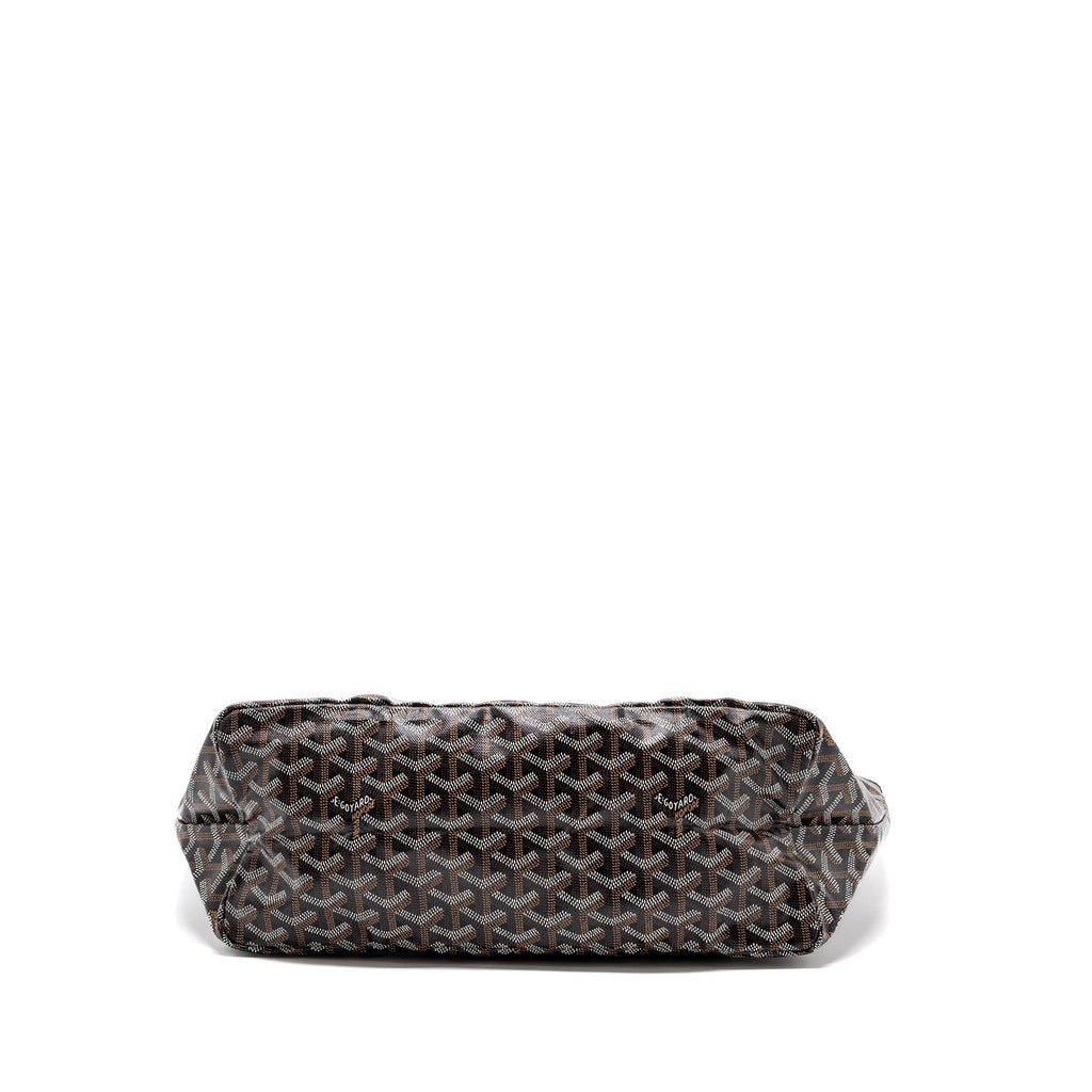 GOYARD SAINT LOUIS PM TOTE BAG GOYARDINE CANVAS/CALFSKIN BLACK SHW