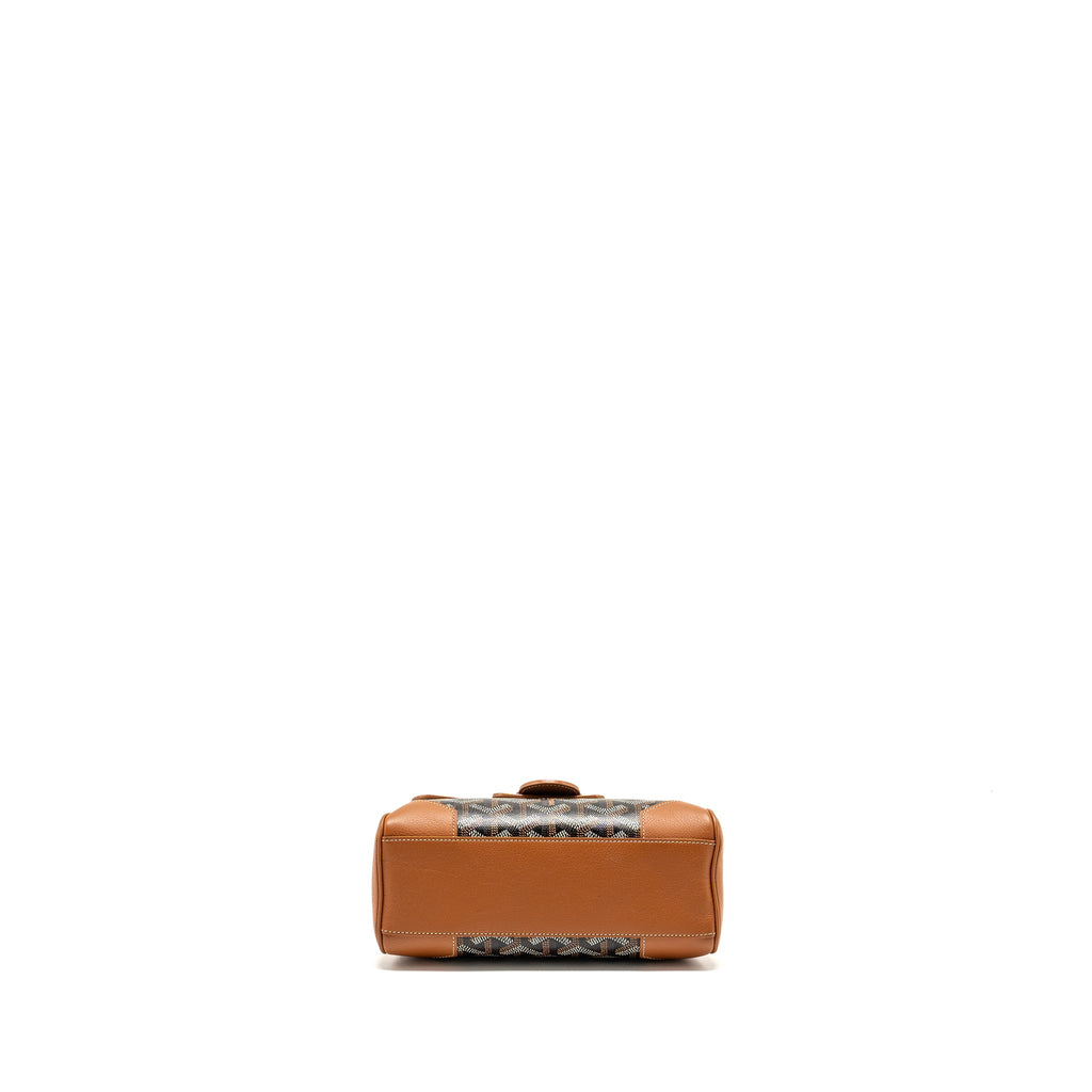 GOYARD MINI SAIGON BAG GOYARDINE CANVAS/CALFSKIN TAN/BLACK SHW
