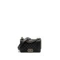 CHANEL SMALL BOY BAG CAVIAR BLACK SHW (MICROCHIP)