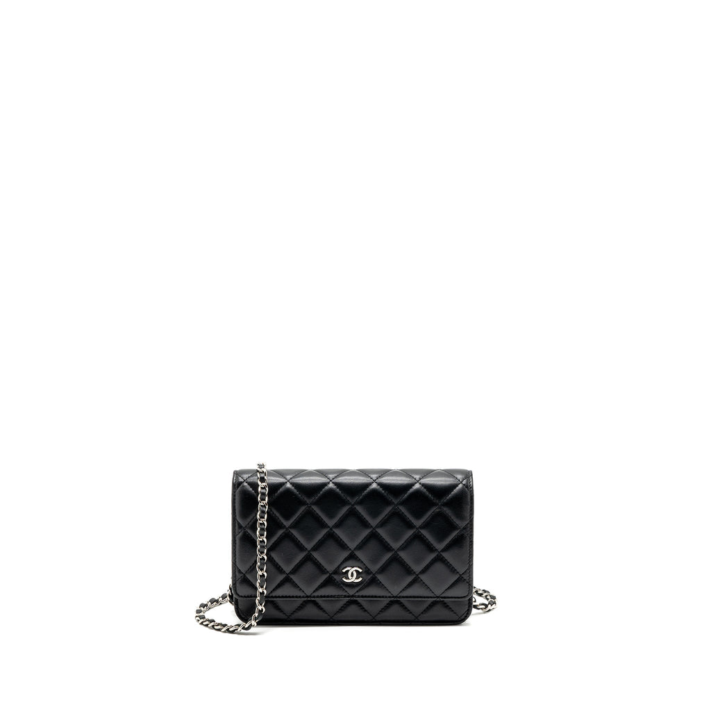 CHANEL CLASSIC WALLET ON CHAIN LAMBSKIN BLACK SHW