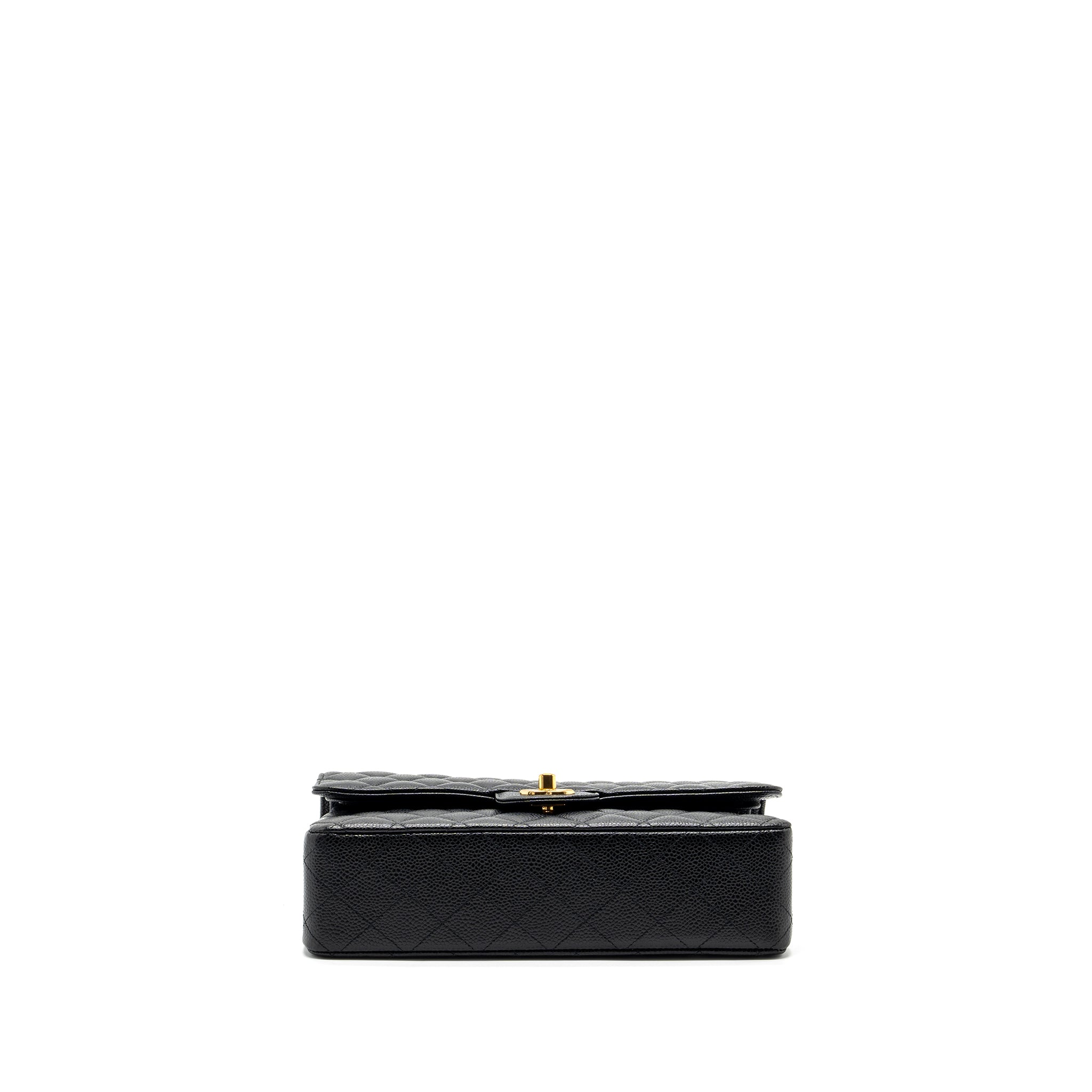 CHANEL MEDIUM CLASSIC DOUBLE FLAP BAG CAVIAR BLACK GHW