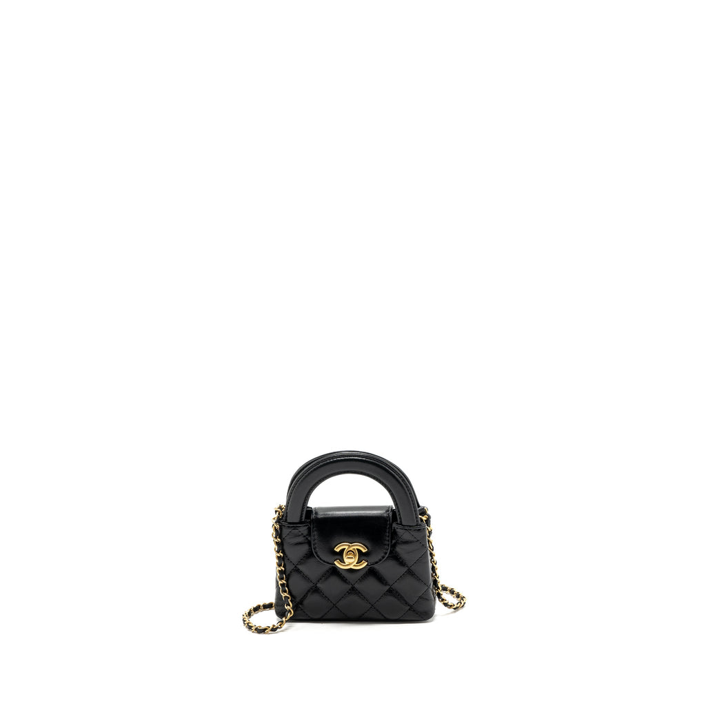 CHANEL 23K NANO SHOPPING TOTE CALFSKIN BLACK GHW(MICROCHIP)