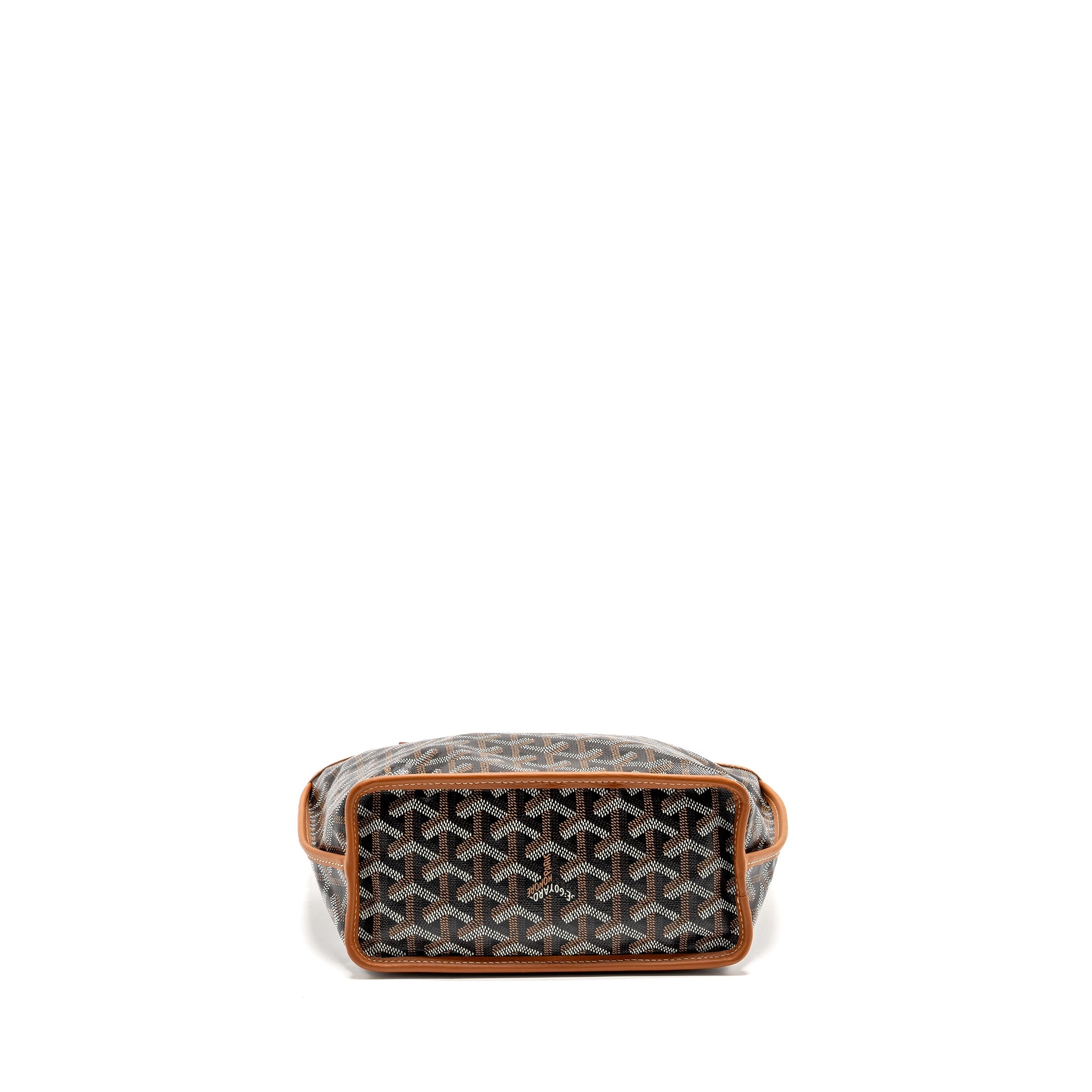 GOYARD MINI ANJOU TOTE BAG GOYARDINE CANVAS / CALFSKIN TAN SHW