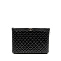 CHANEL BOY POUCH LAMBSKIN BLACK RUTHENIUM  HARDWARE