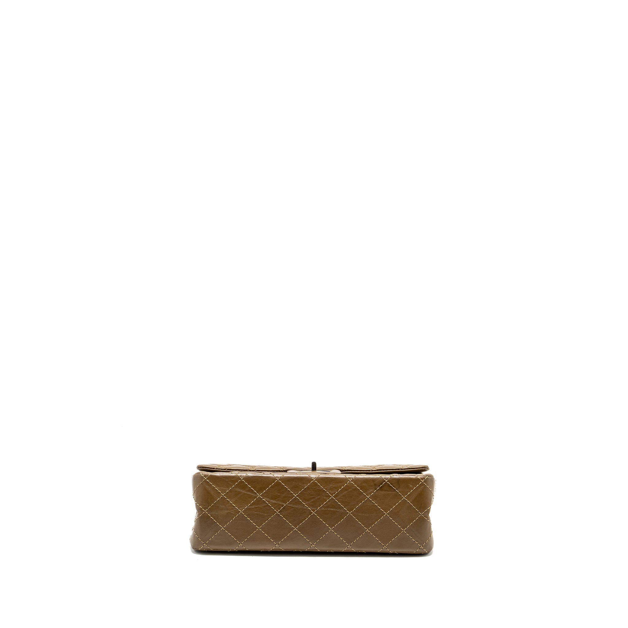CHANEL SMALL 2.55 REISSUE FLAP BAG CALFSKIN KHAKI RUTHENIUM HARDWARE