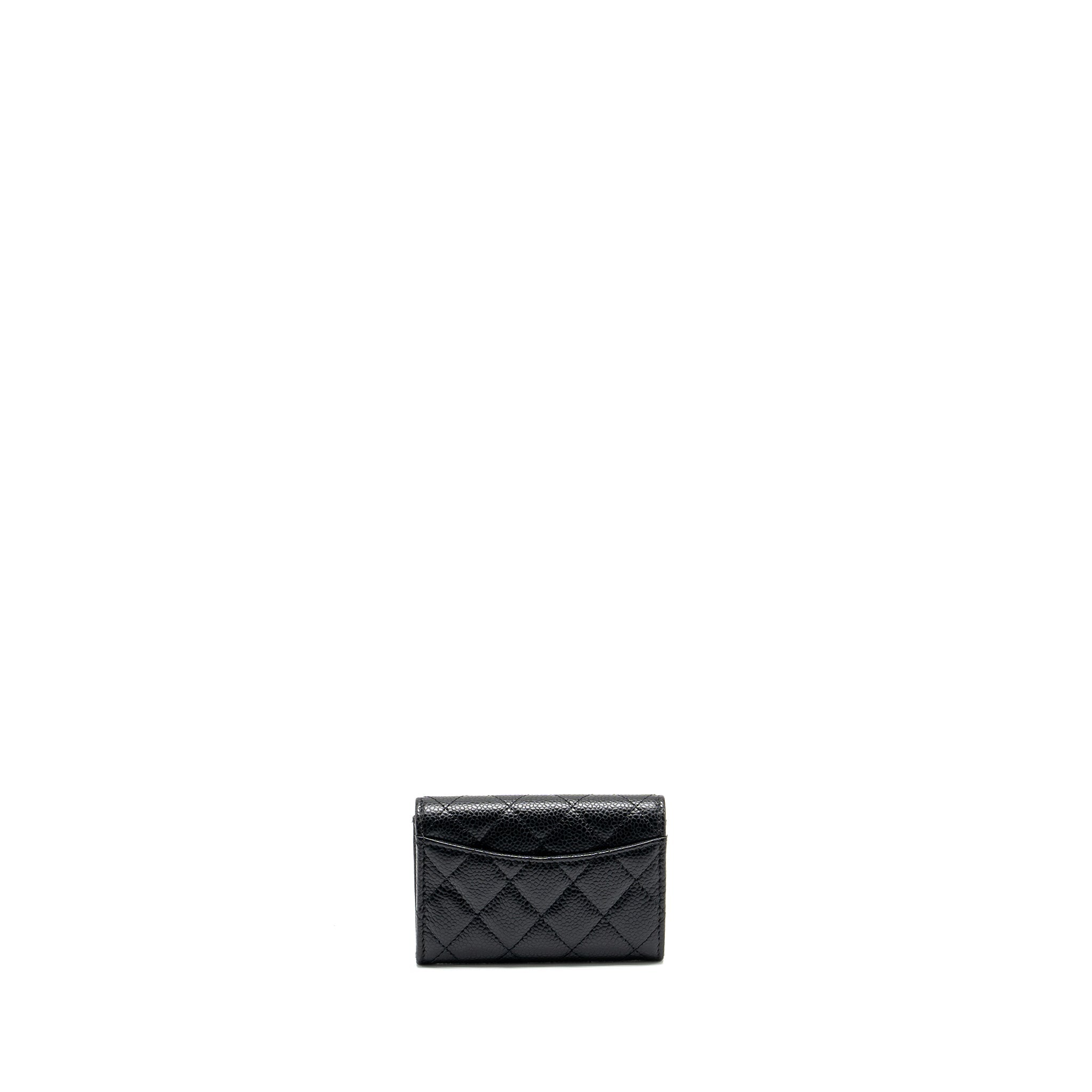 CHANEL CLASSIC FLAP CARD HOLDER CAVIAR BLACK GHW (MICROCHIP)