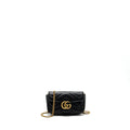 GUCCI GG MARMONT SUPER MINI BAG CALFSKIN BLACK GHW