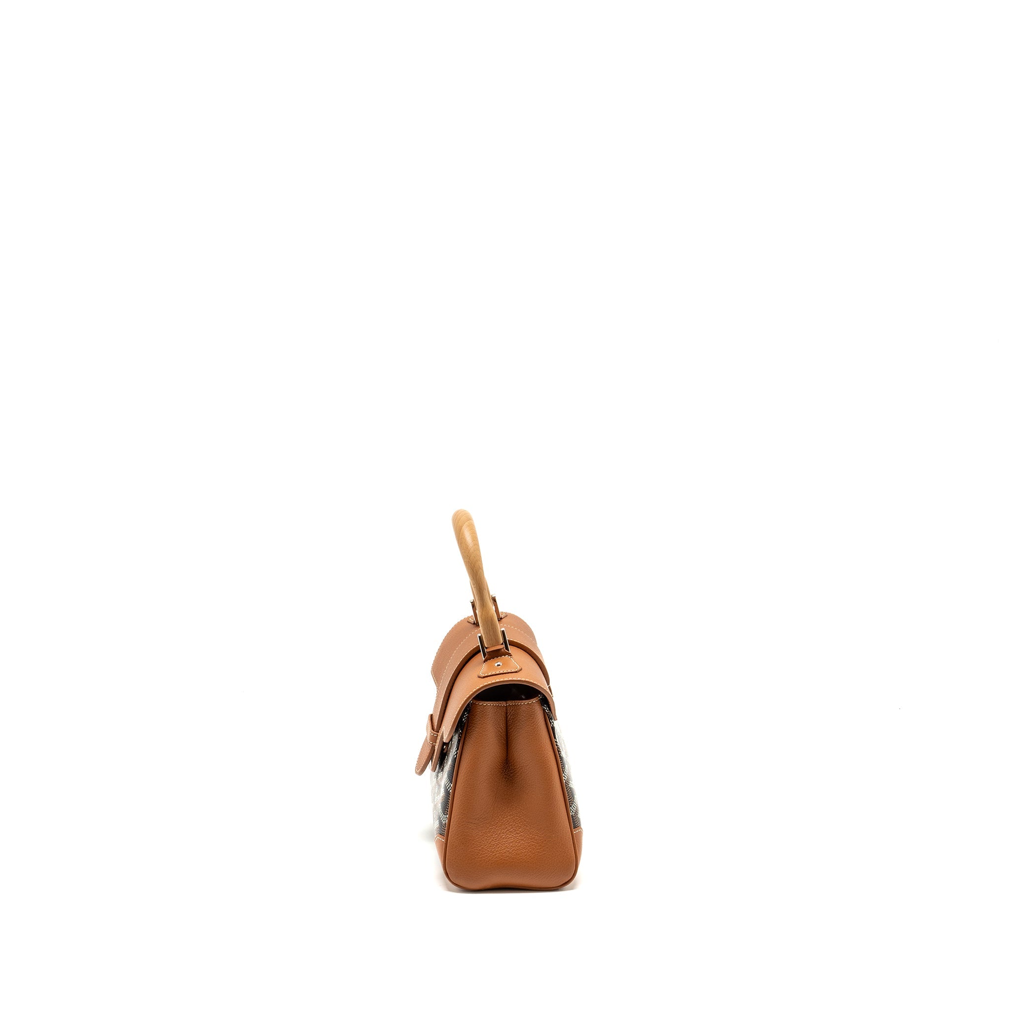 GOYARD MINI SAIGON BAG GOYARDINE CANVAS/CALFSKIN TAN/BLACK SHW