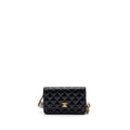 CHANEL 23K PEARL CRUSH WALLET ON CHAIN LAMBSKIN BLACK GHW (MICROCHIP)