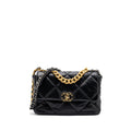 CHANEL MEDIUM 19 BAG LAMBSKIN BLACK MULTICOLOUR HARDWARE(MICROCHIP)