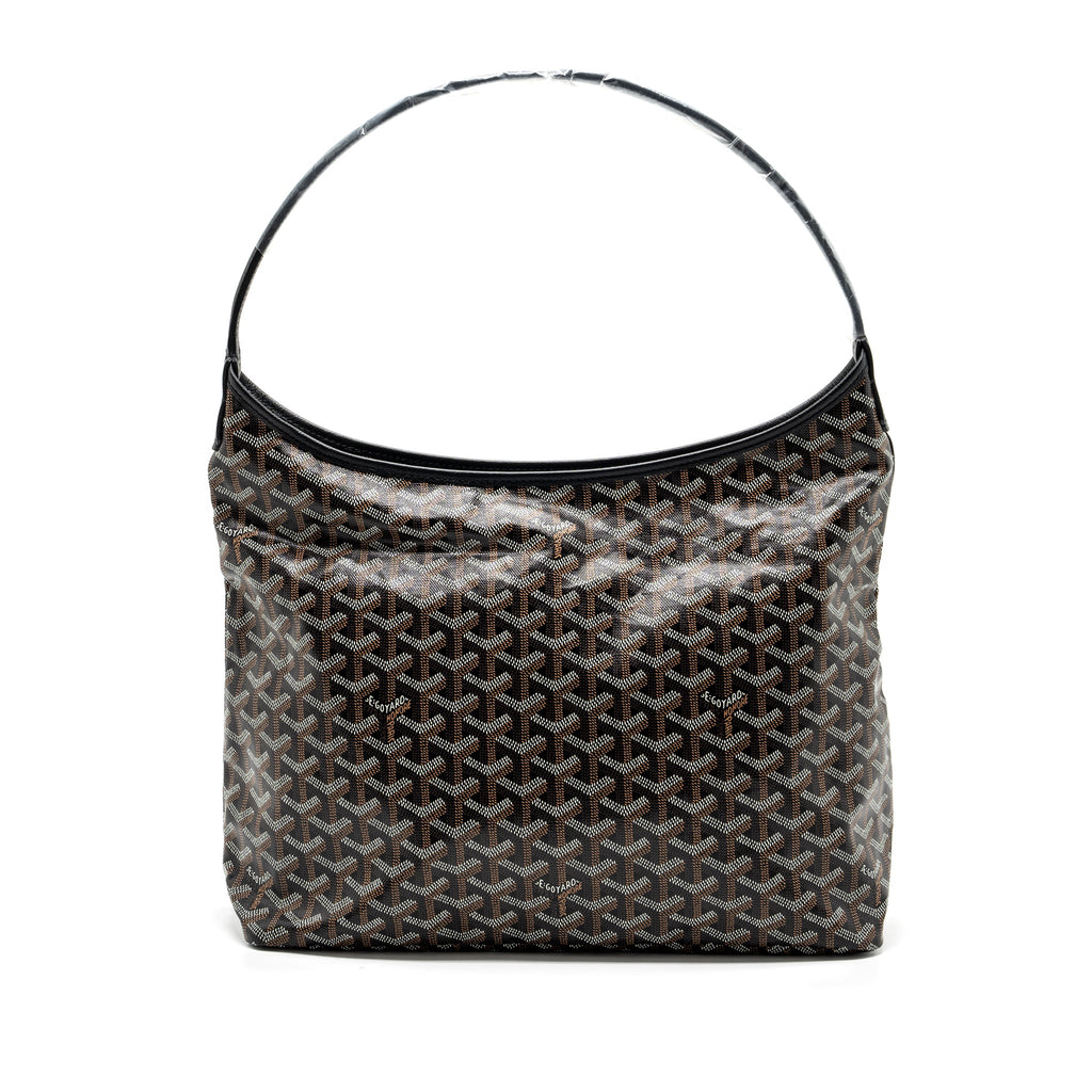 GOYARD BOHEME HOBO BAG GOYARDLINE CANVAS CALFSKIN BLACK LIMITED EDITION SHW