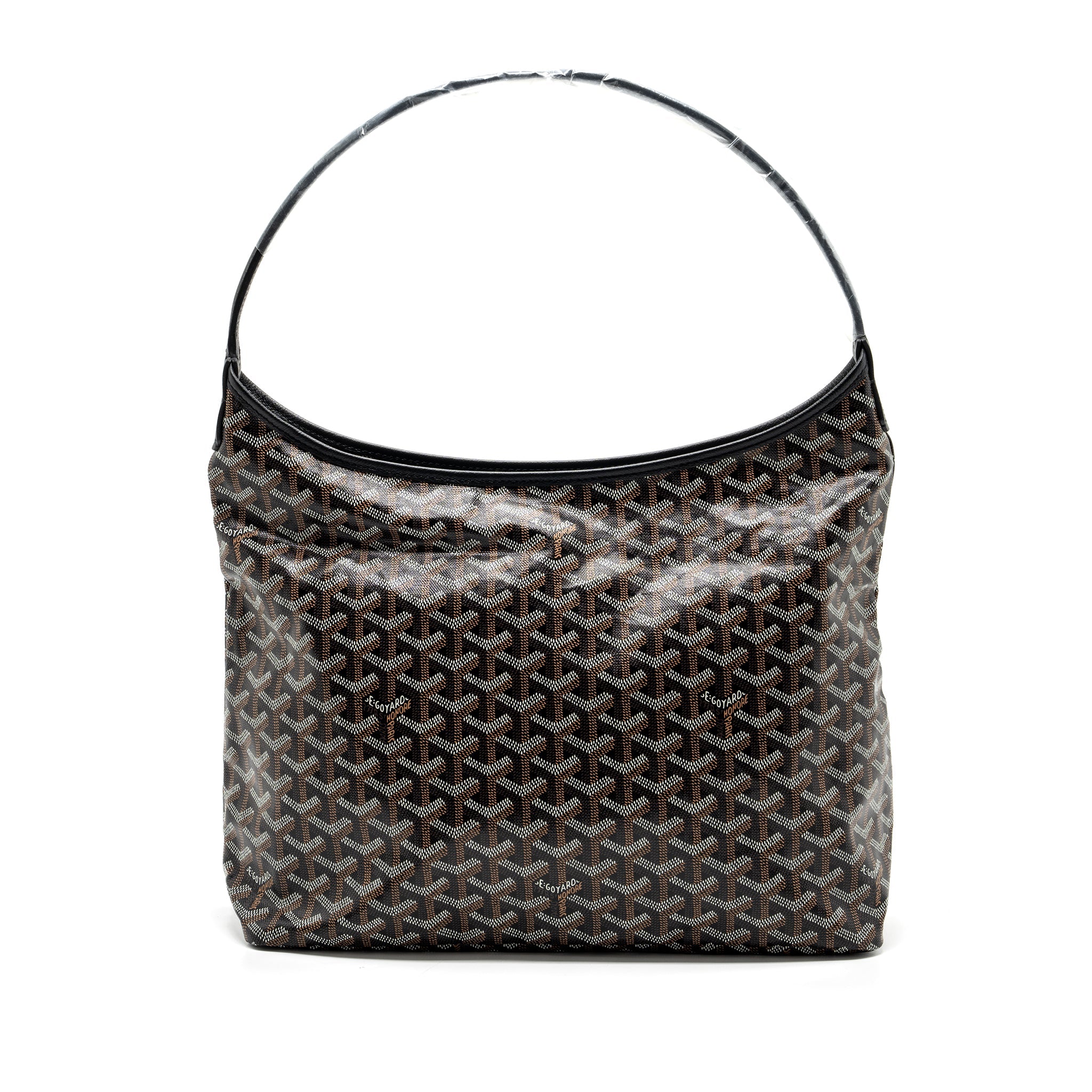 GOYARD BOHEME HOBO BAG GOYARDLINE CANVAS CALFSKIN BLACK LIMITED EDITION SHW