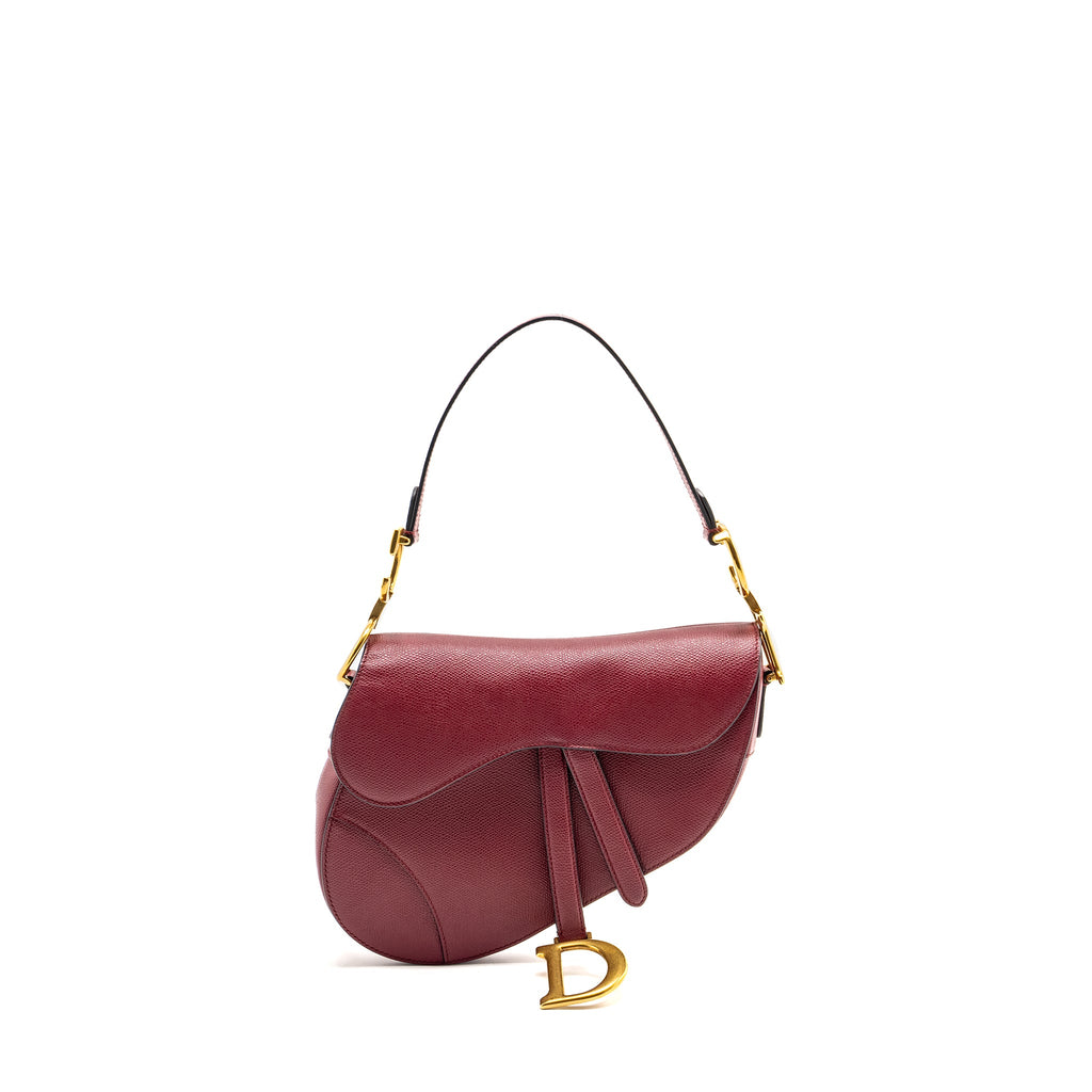 DIOR MEDIUM SADDLE BAG CALFSKIN RED GHW